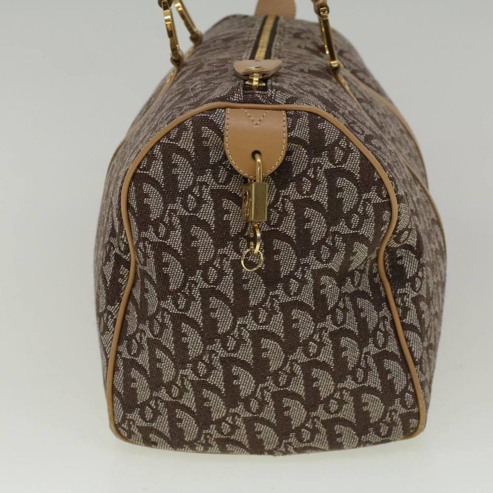 CHRISTIAN DIOR Trotter Canvas Boston Bag Beige Brown Auth 58623 - Picture 5 of 16
